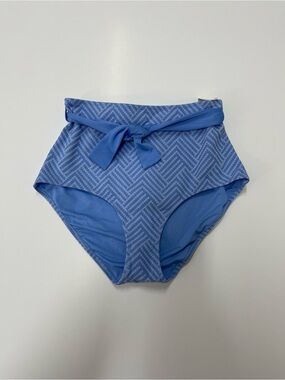 aerie Light Blue Textured High-Waist Bikini Bottoms NWT